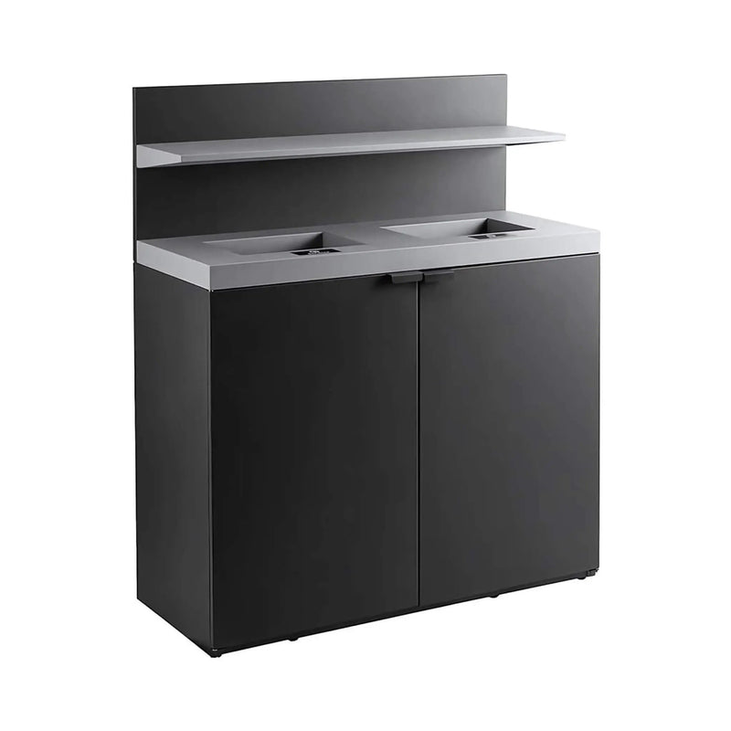 86-Gallon Heavy-Duty Commercial Steel Two-Stream Trash Can Cabinet With Tray Holder (SAK45079) by SAKSBY WHOLESALE