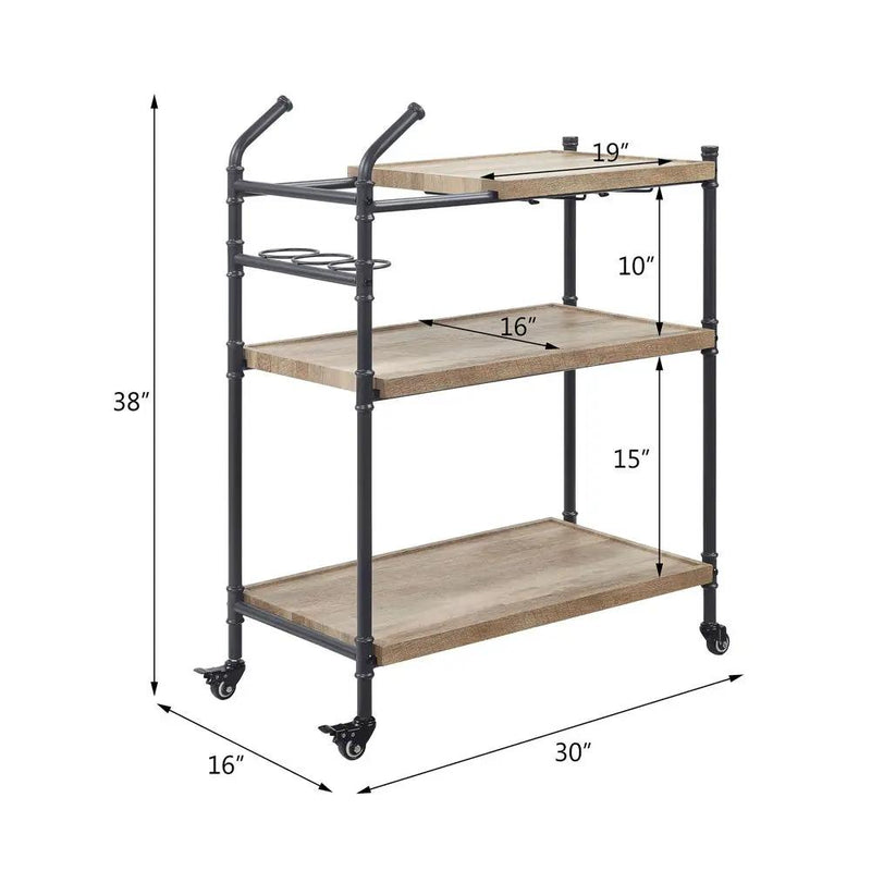 Brantley - Serving Cart - Oak & Sandy Black by Unique Piece Furniture