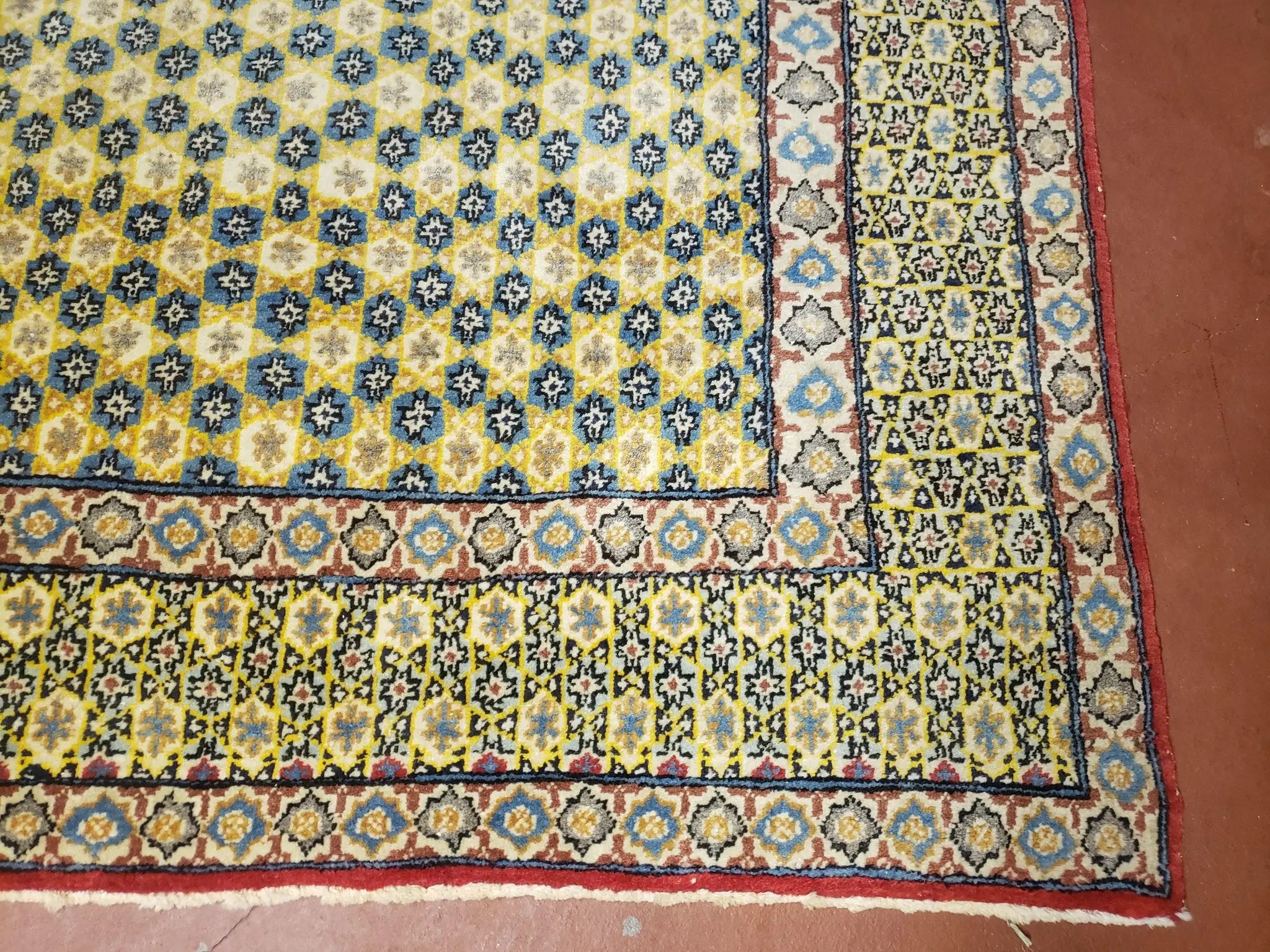 5x7 Authentic Handmade Rug Star Of David Wool Rug Green Rug Gold Rug 4x6 Rug by Jewel Rugs