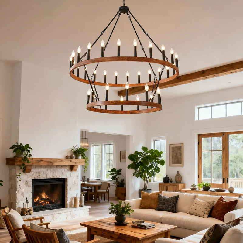47.24 Inch Large Wagon Wheel Chandelier by HouseOfZazla
