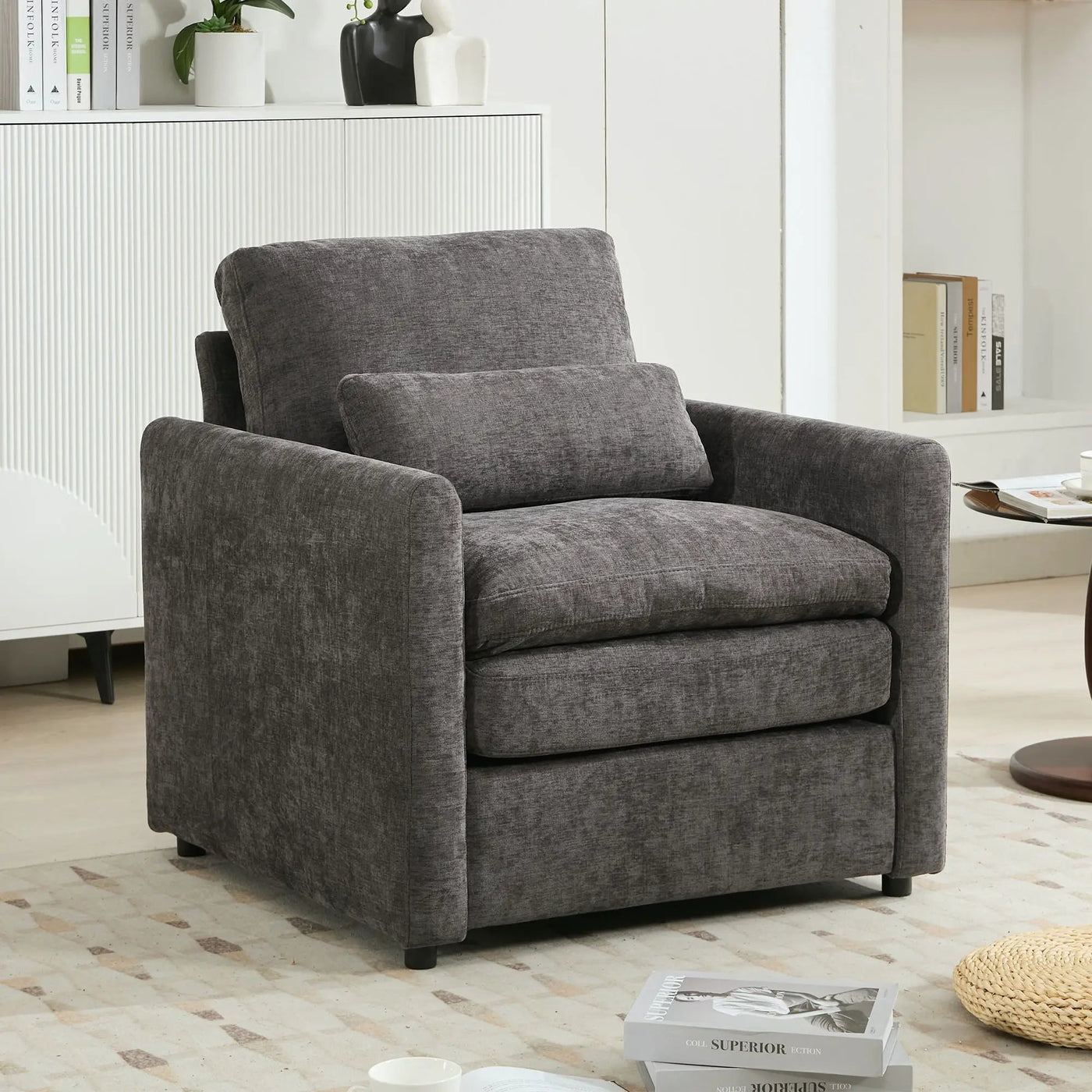 Cozy Upholstered Cushion Armchair For Living Room by HouseOfZazla
