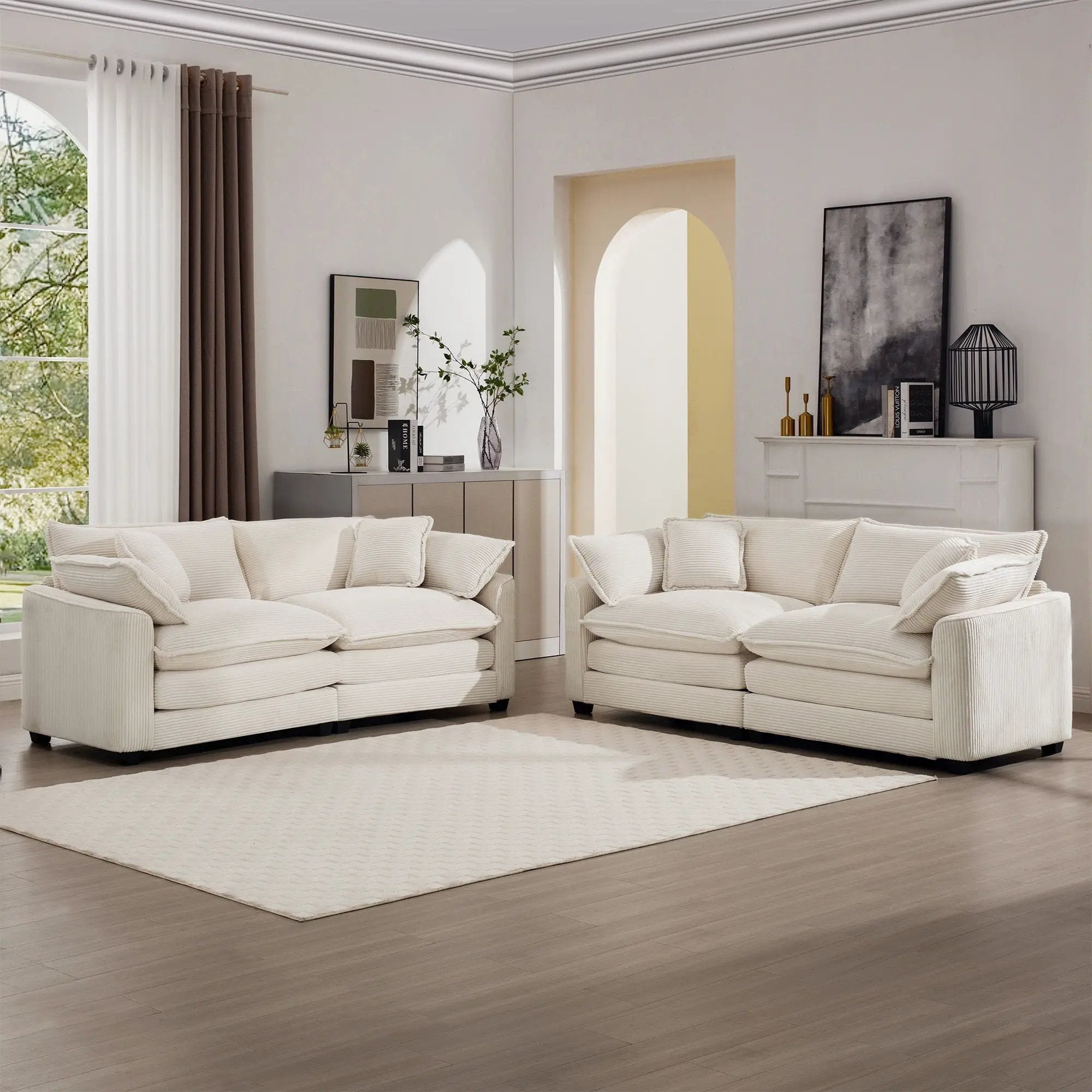 Elegant Oversized Sectional Sofa Set With Deep Seats And Flexible Layout by HouseOfZazla