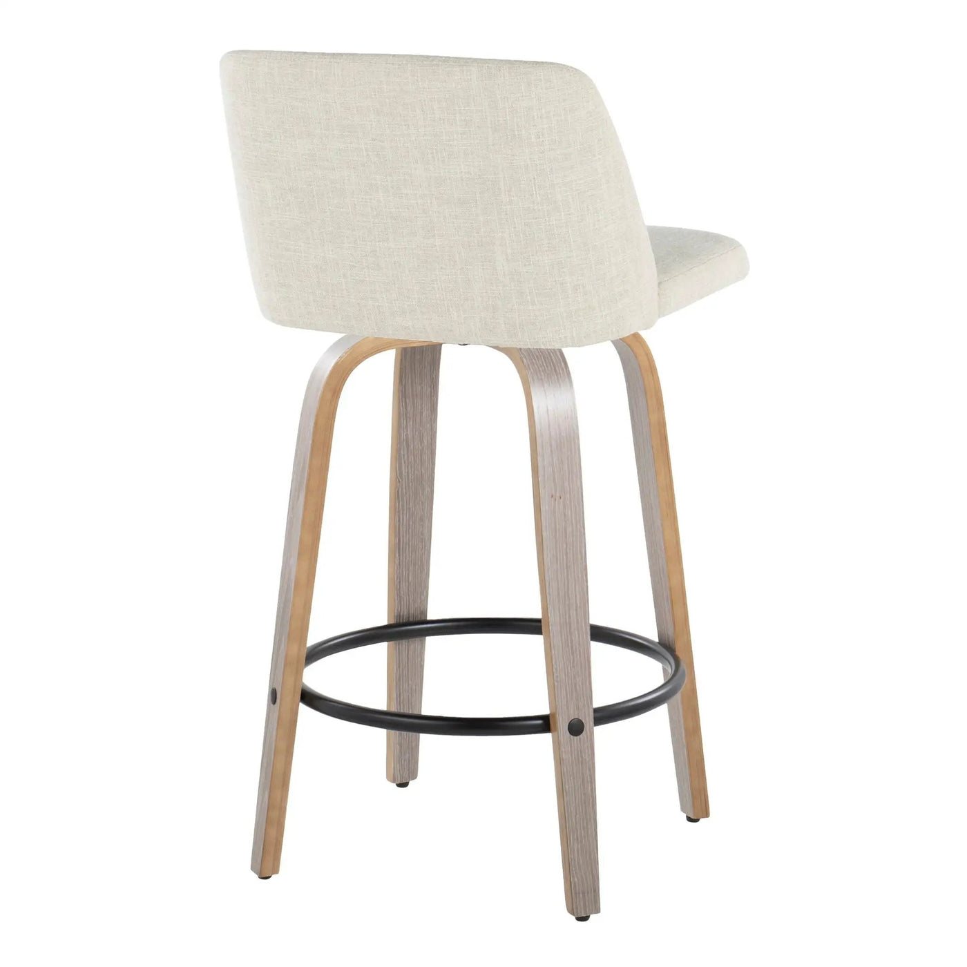 Toriano - Contemporary Fixed Height Counter Stool Swivel & Round Footrest (Set of 2) by HouseOfZazla