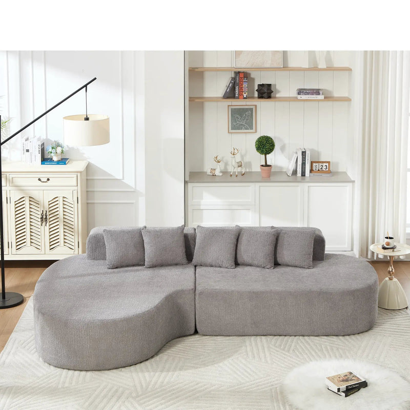 110.2" * 62" Boneless Sectional Curved Sofa with 5 Pillows by HouseOfZazla