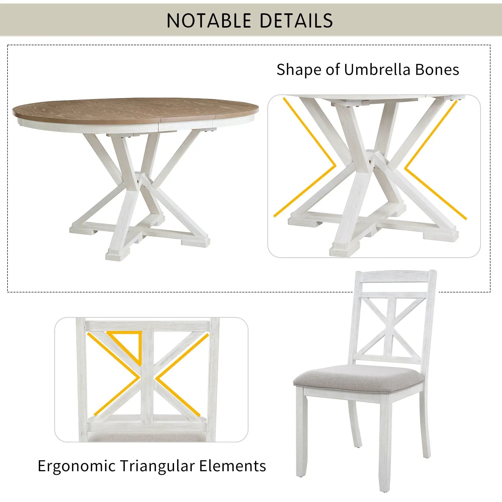 Dining Set With Extendable Round Table And 4 Upholstered Chairs by Unique Piece Furniture