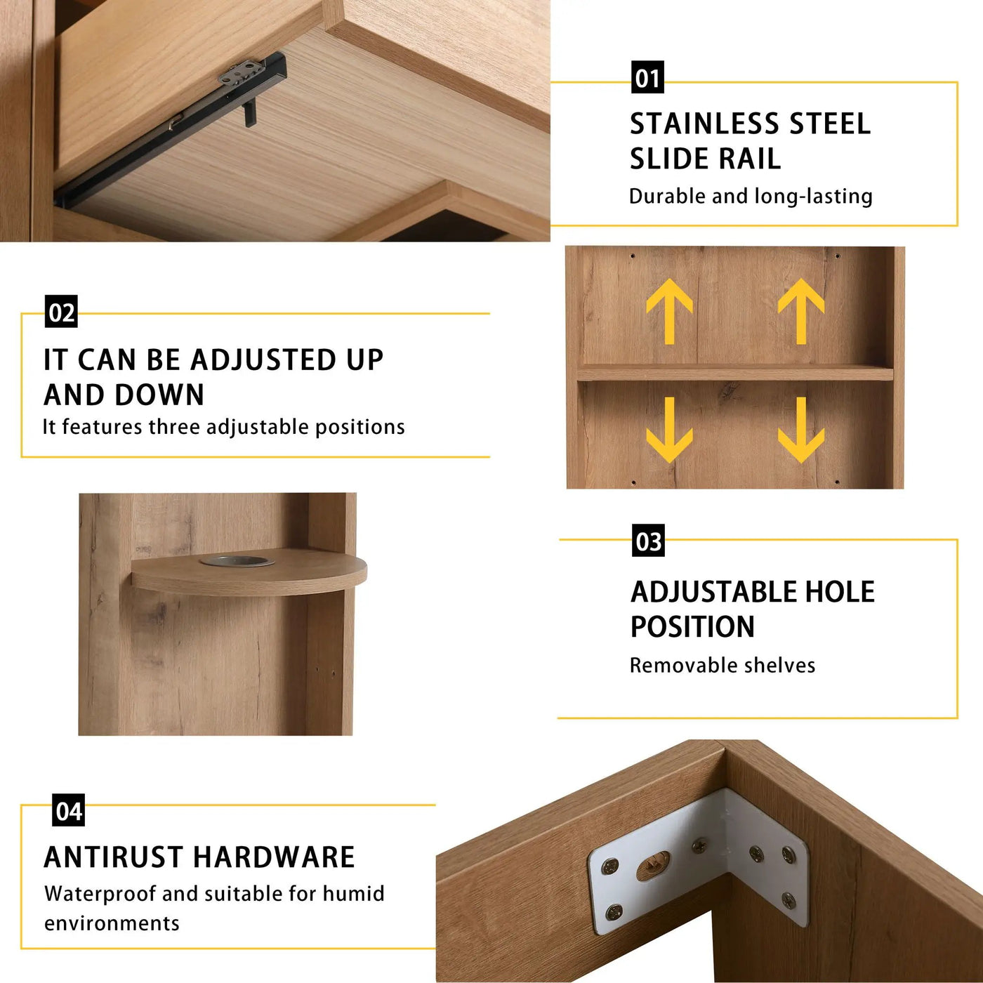 Modern Wall Mounted Bathroom Vanity With Ceramic Sink And Storage Rack, 2 Soft Close Drawers by Unique Piece Furniture