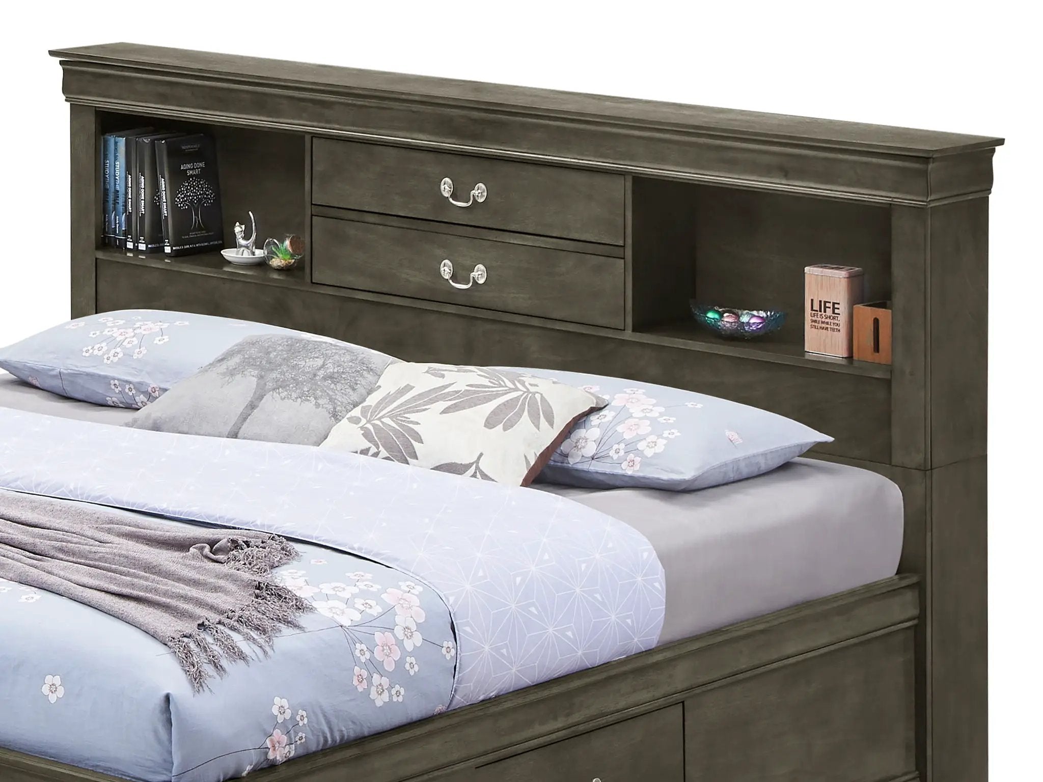 Traditional Style Bookcase Storage Bed by Unique Piece Furniture