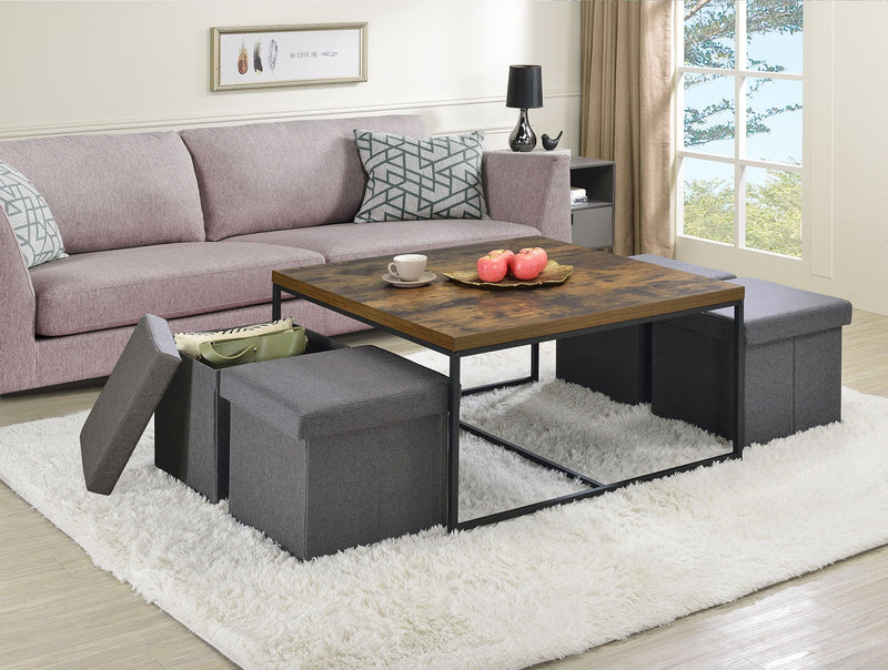Caitlin - Wood Grain 5 Piece Coffee Table (Set of 5) by HouseOfZazla