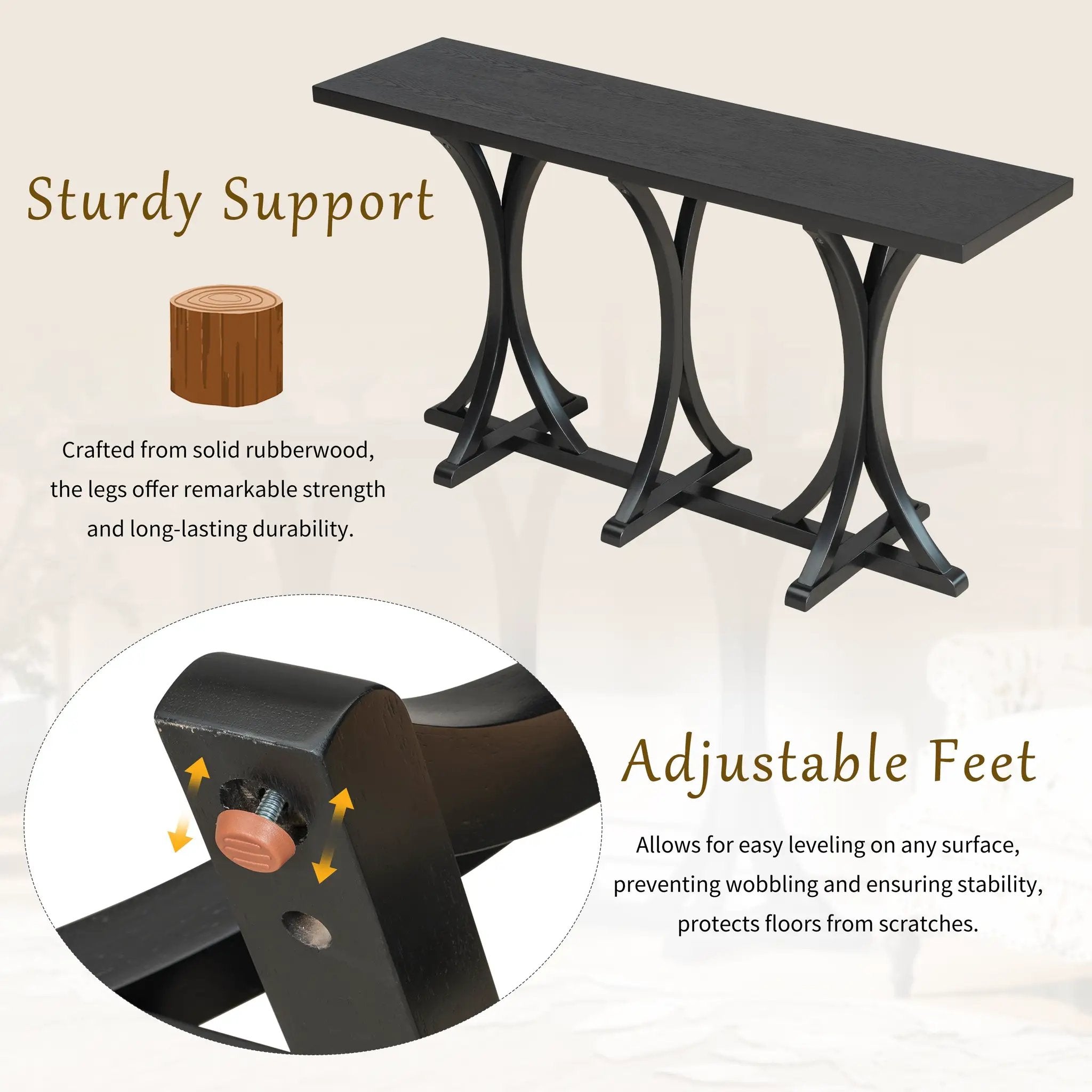 U-Style 59.8'' Wooden Console Table by HouseOfZazla