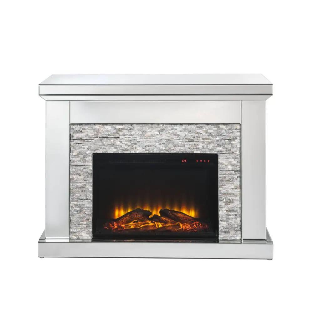 Laksha - Fireplace - Mirrored & Stone by Unique Piece Furniture
