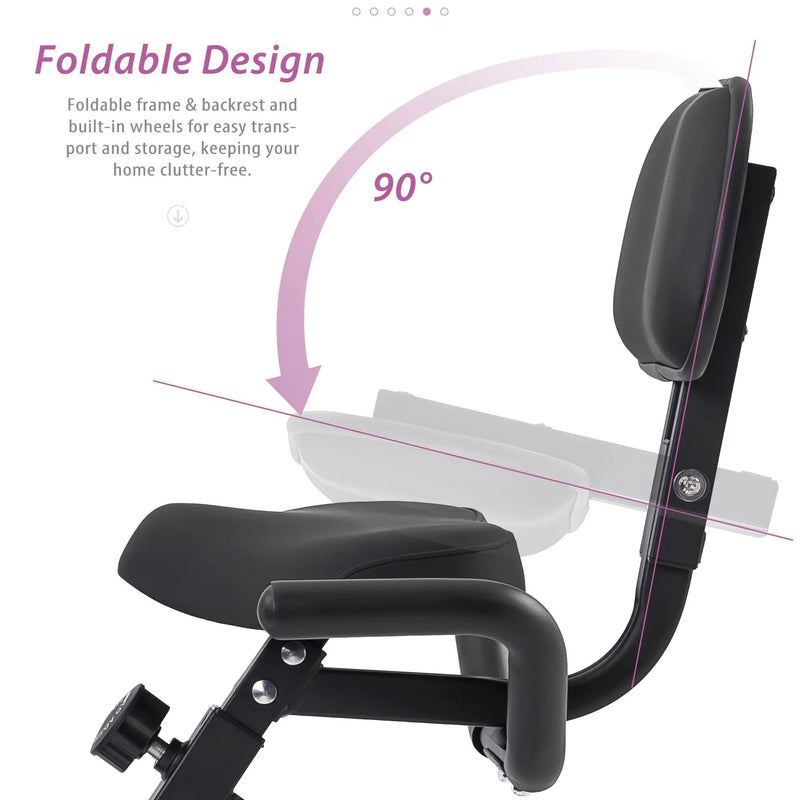 Exercise Bike Folding Stationary Bikes For Home With 16 Level Magnetic Resistance by HouseOfZazla