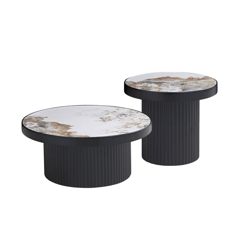 Set of 2 Coffee Tables with Sintered Stone Tabletops by HouseOfZazla
