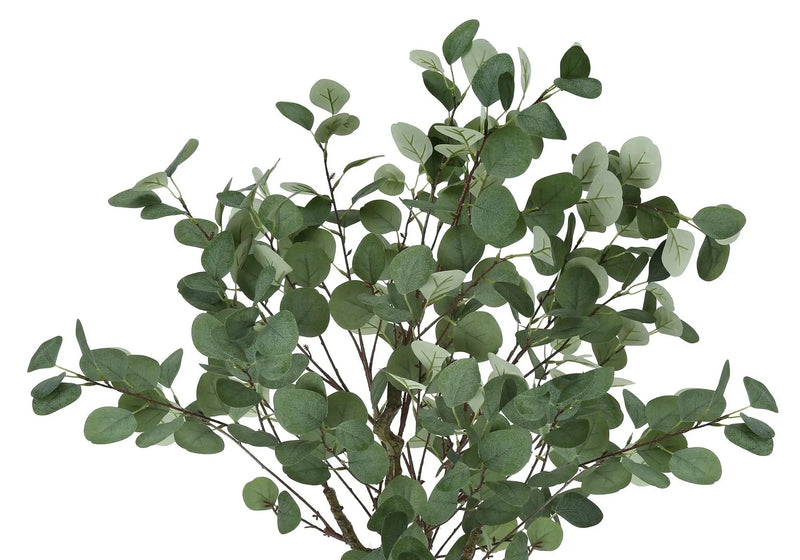 46" Tall, Artificial Plant, Eucalyptus Tree, Indoor, Faux, Fake, Floor, Greenery, Potted, Decorative - Green / Black by Unique Piece Furniture