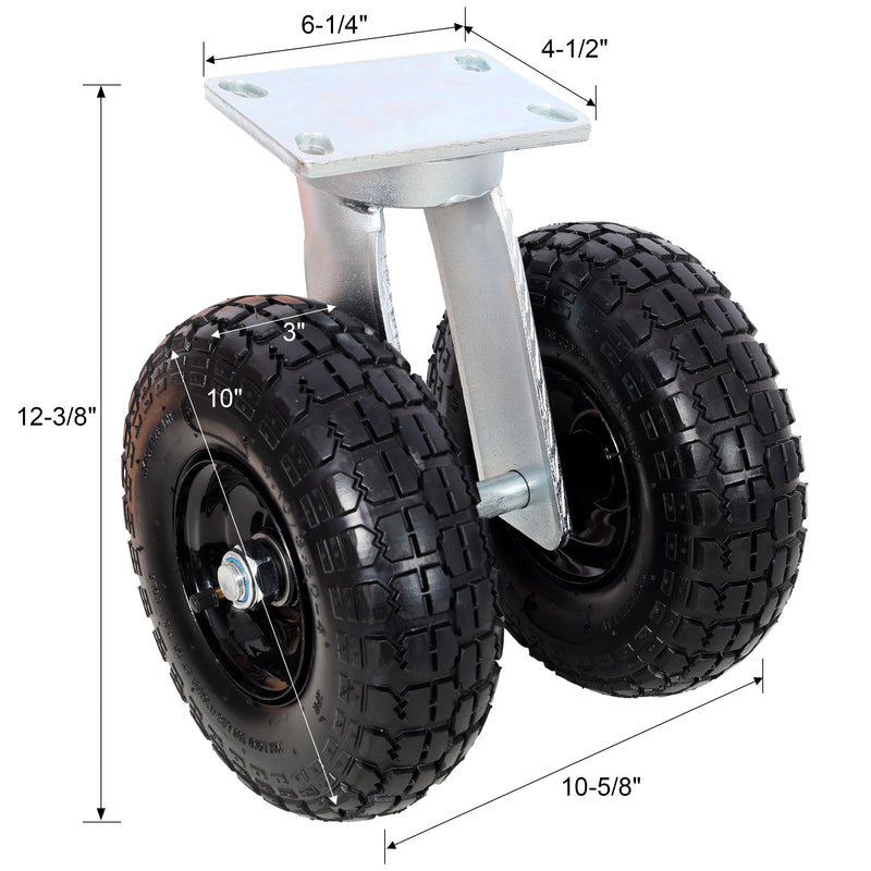 10 in Dual Air Wheels Swivel Caster, 660LBS Load Capacity by HouseOfZazla