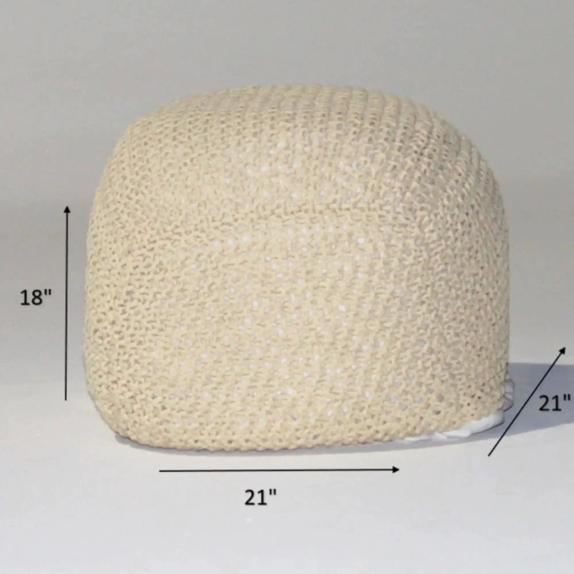Semi Rounded Pouf Cable Knitted Perfect Seating by HouseOfZazla