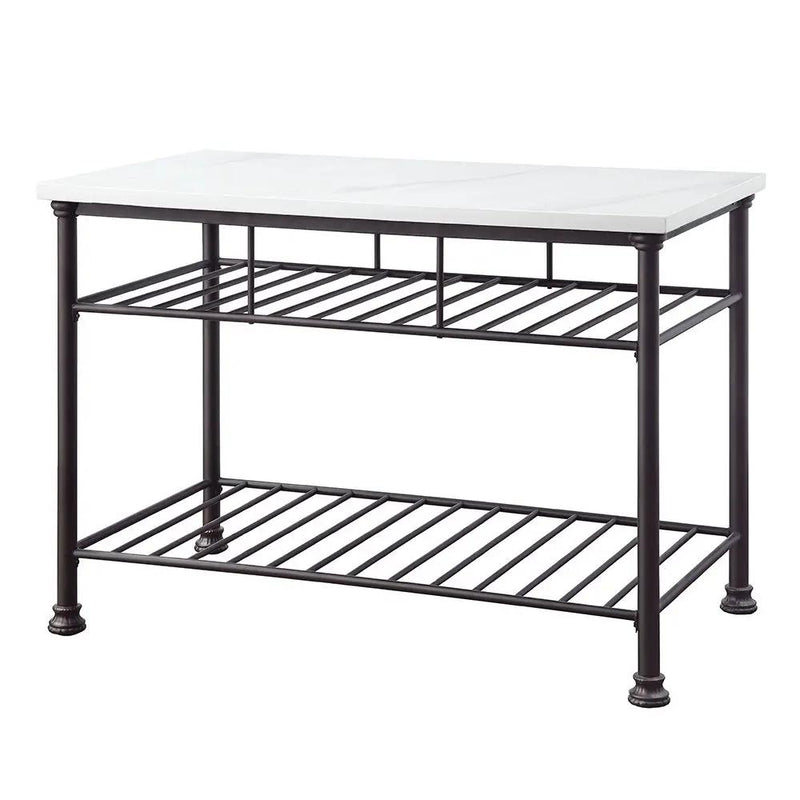 Freyja - Kitchen Island - White Cultured Marble Top & Gray by Unique Piece Furniture