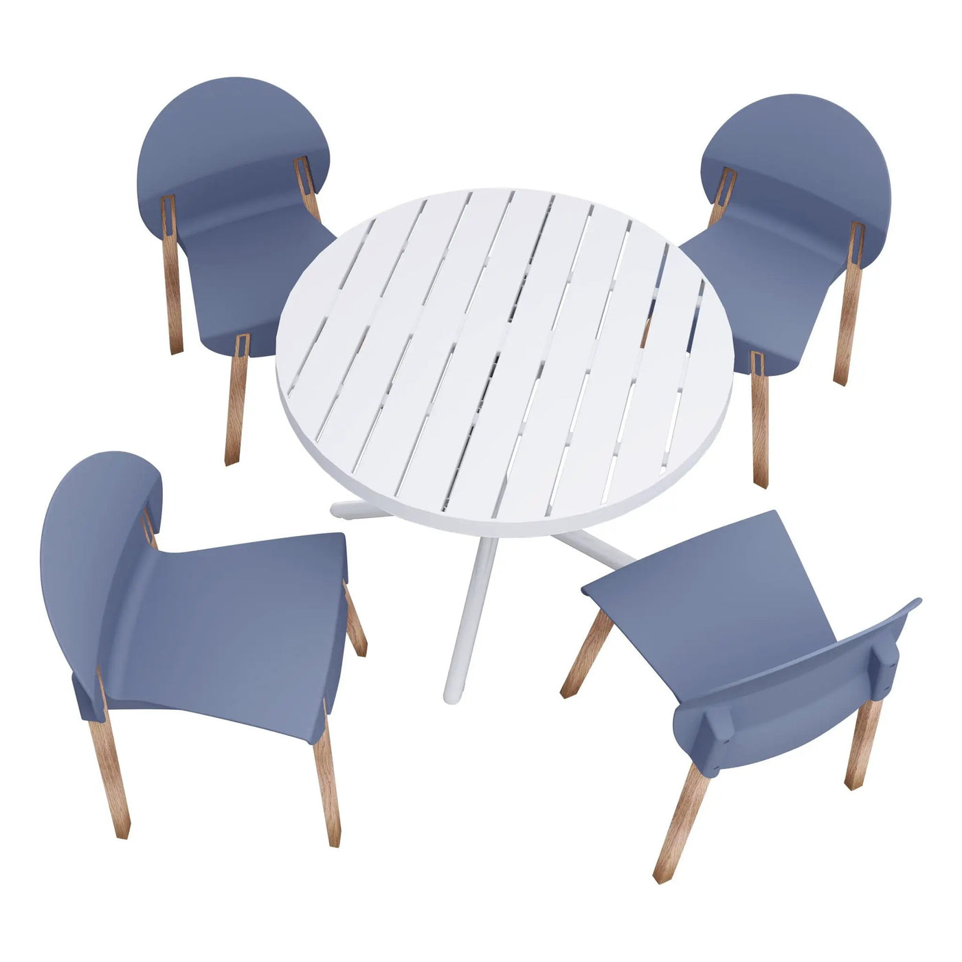 4 Piece Set Of Single Chairs, Traditional Elements With Round Table by HouseOfZazla