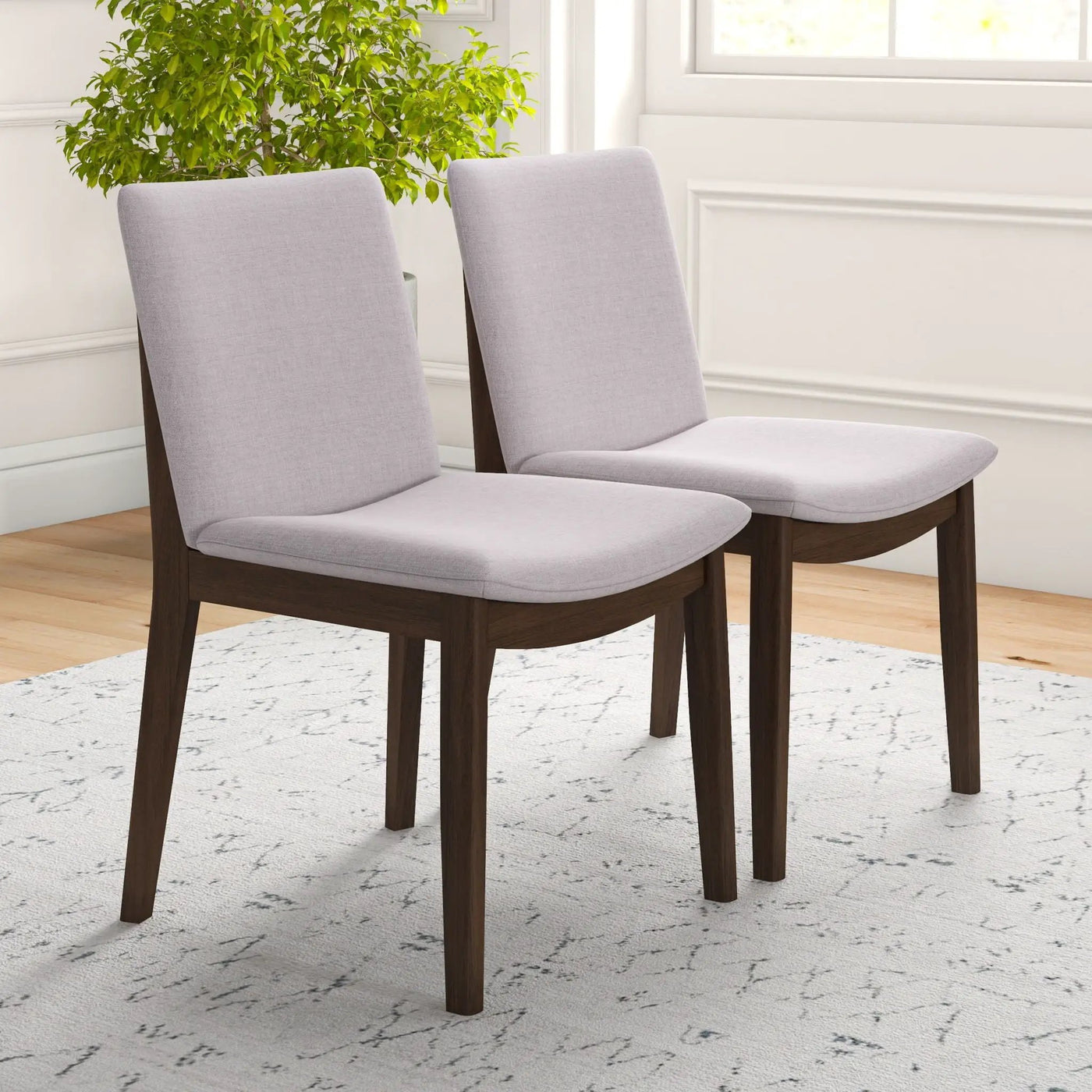 Laura - Mid-Century Modern Solid Wood Dining Chair (Set of 2) by Unique Piece Furniture