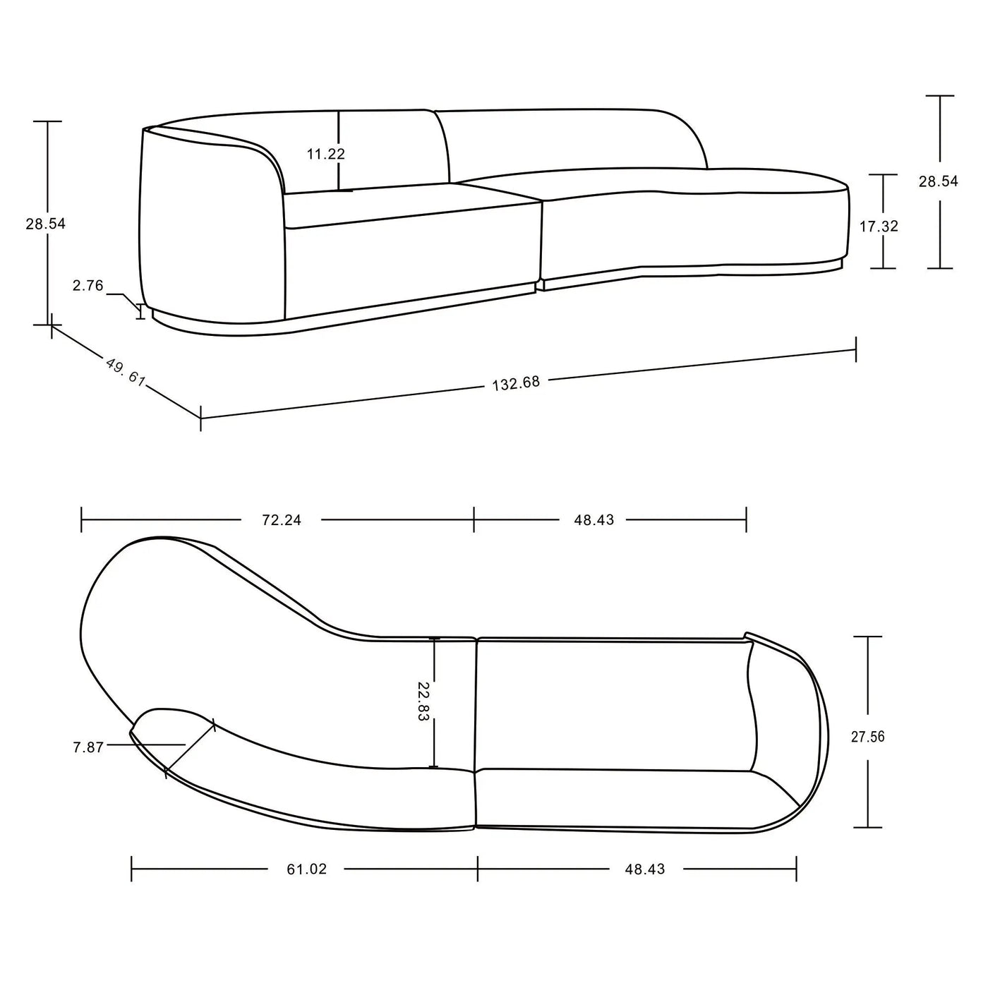 Daria - Sofa Sectional With Pillows, 2 Piece Design by HouseOfZazla