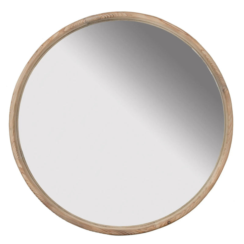 Round Wood Mirror, Wall Mounted Mirror Home Decor For Bathroom Living Room by Unique Piece Furniture