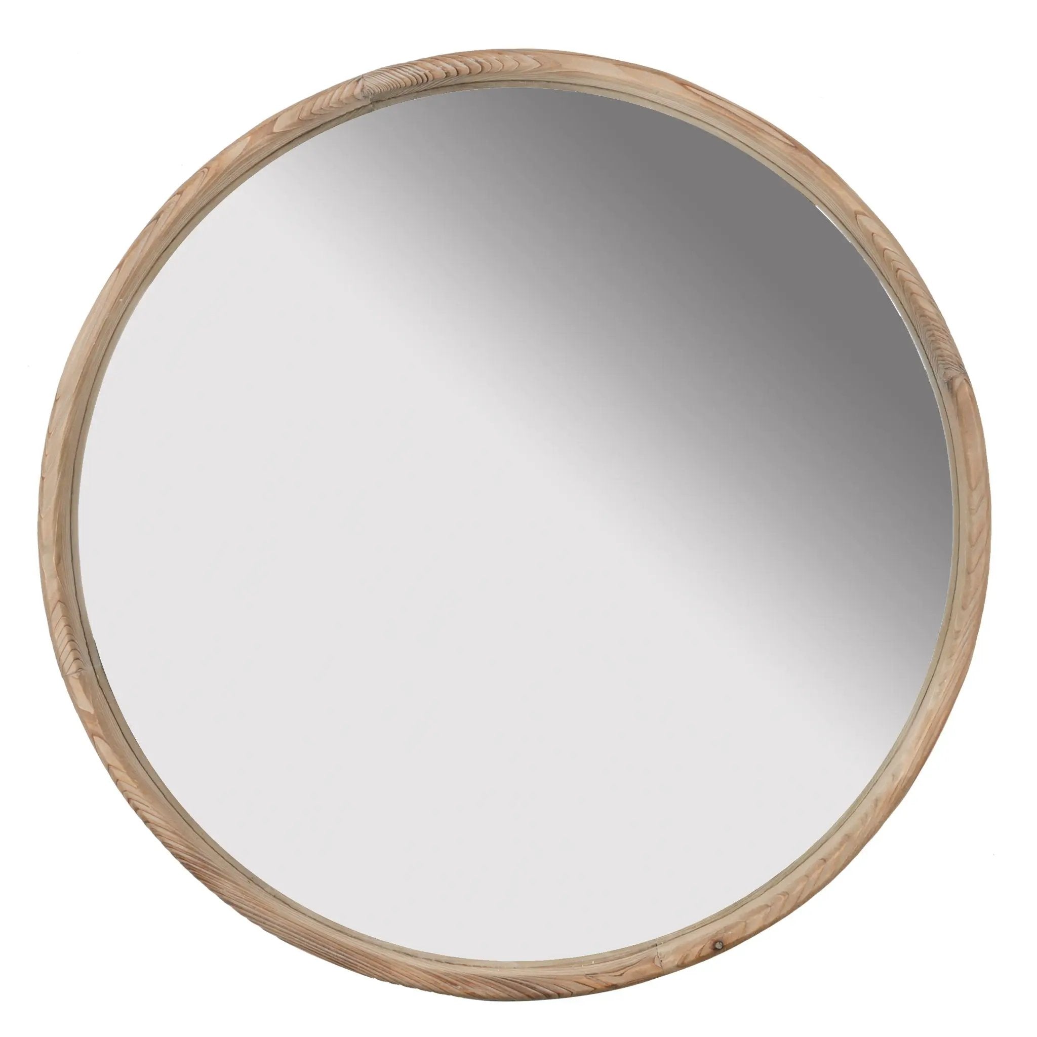 Round Wood Mirror, Wall Mounted Mirror Home Decor For Bathroom Living Room by Unique Piece Furniture