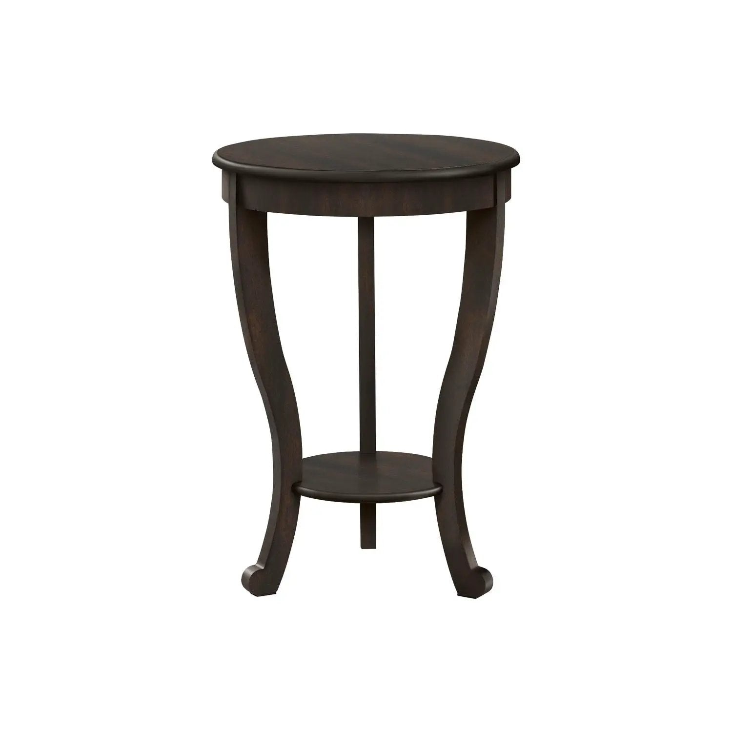 Accent End Table, 2 Tier, Traditional - Walnut by Unique Piece Furniture