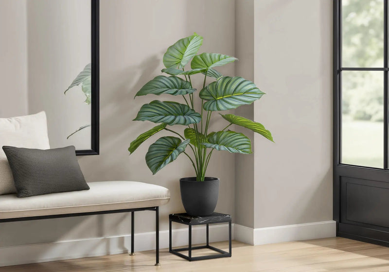 24" Tall, Artificial Plant, Calathea, Indoor, Faux, Fake, Table, Greenery, Potted, Real Touch, Decorative - Green / Black by Unique Piece Furniture