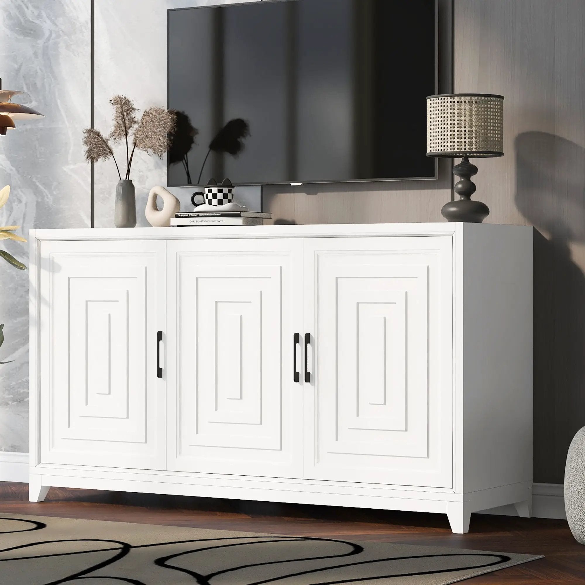 TV Stand for TVs up to 65 Inches, Modern Entertainment Center Media Console by HouseOfZazla