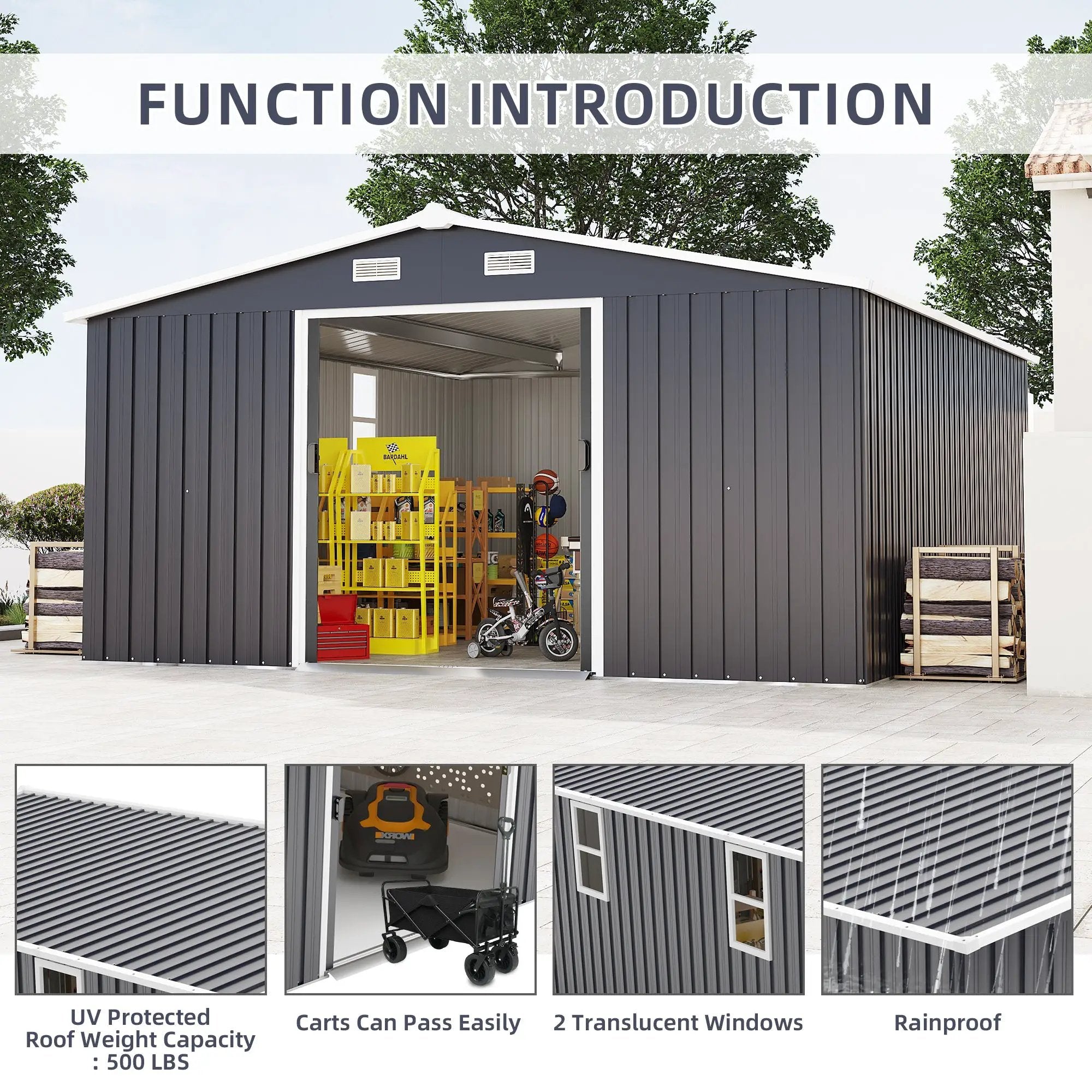 Campcraft 10x12ft Color Steel Plate Storage Shed by HouseOfZazla