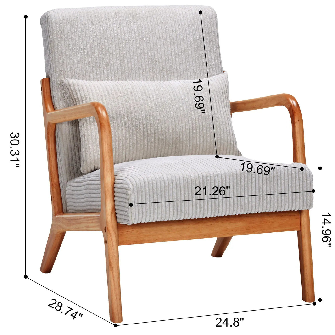 Accent Arm Chair With Pillow Upholstered by HouseOfZazla