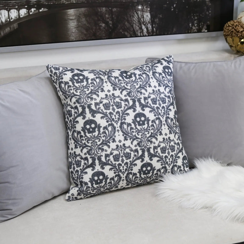 Baroque Skull Throw Pillow by HouseOfZazla