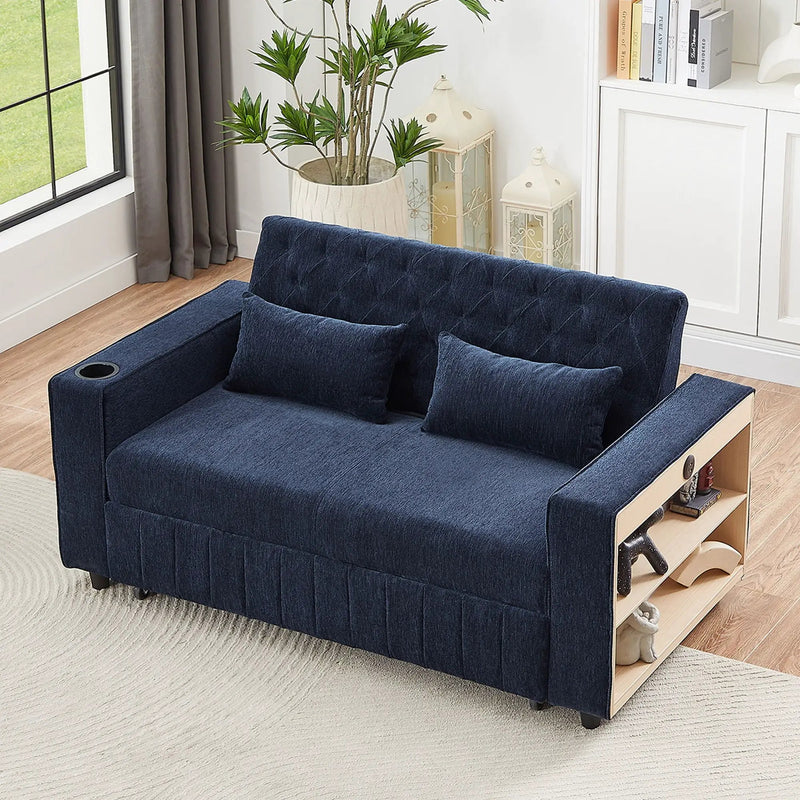 Pull-Out Sofa Bed Convertible Couch With Adjustable Backrest For Living Room by HouseOfZazla