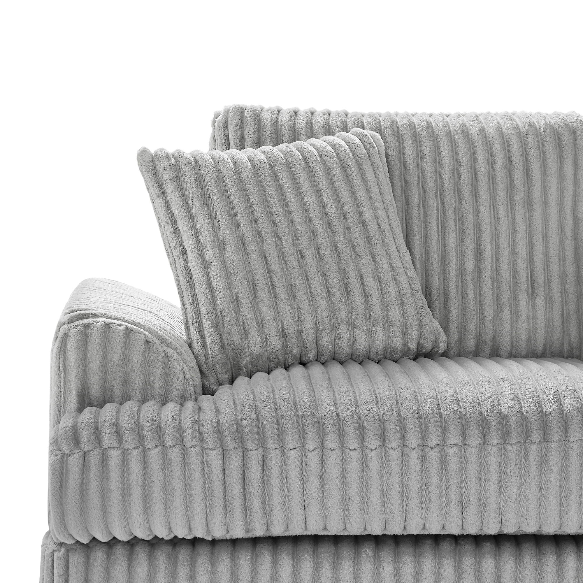 U - Shaped Sectional Sofa With Chaise Lounge, Oversized Living Room Sofa - Gray by HouseOfZazla