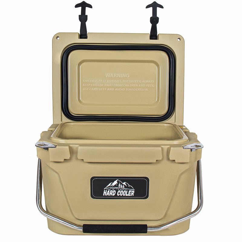 20 Quart Khaki Cooler, Ultra-Tough Hard Shell Ice Chest by HouseOfZazla