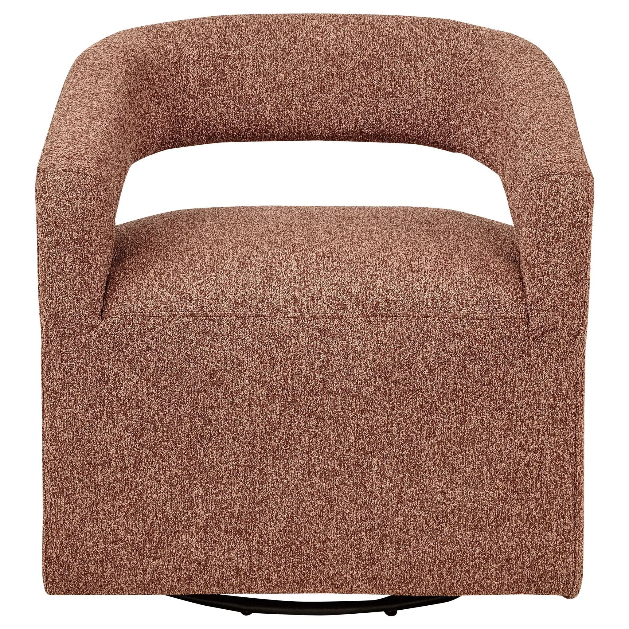 Westhill Boucle Upholstered Swivel Accent Chair Berry by Unique Piece Furniture