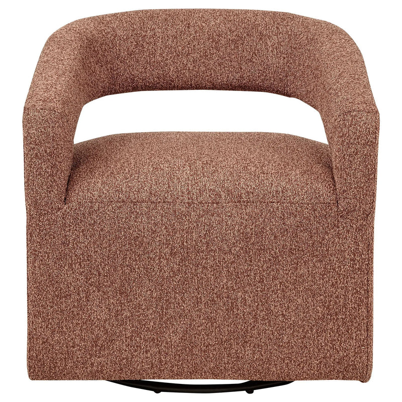 Westhill Boucle Upholstered Swivel Accent Chair Berry by Unique Piece Furniture