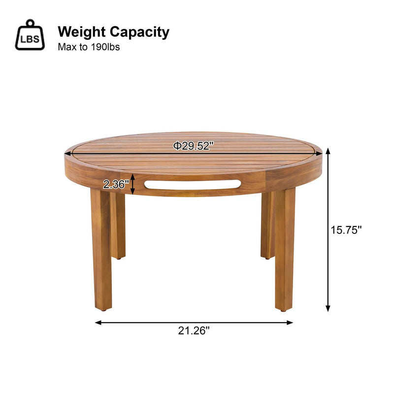4-Piece Acacia Wood Outdoor Patio Furniture Set by HouseOfZazla