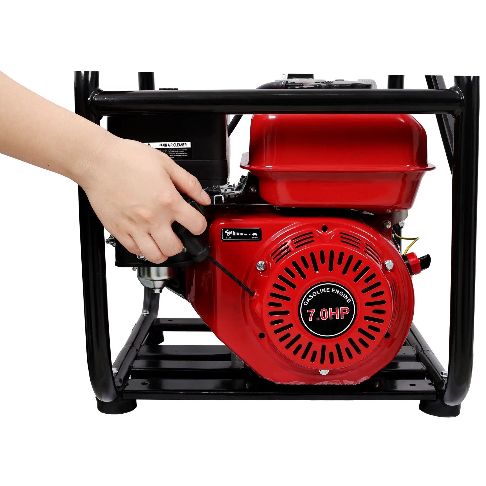 Gasoline Powered Water Pump 3" Inlet & Outlet, 264Gpm Flow, 7Hp Engine - Black / Red by HouseOfZazla