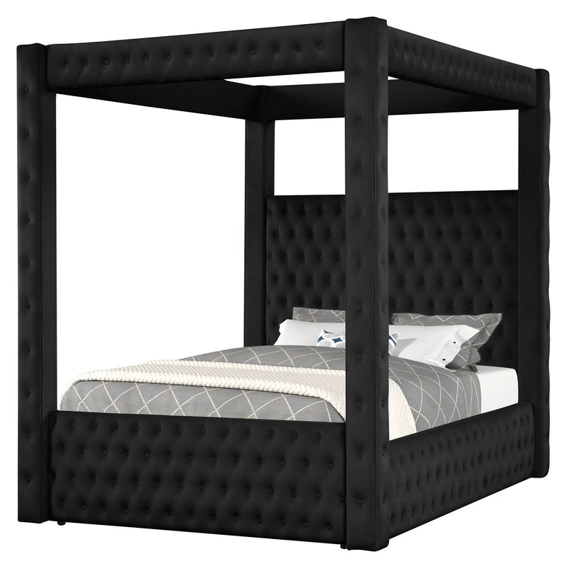 Modern 4 Poster Bed With Tufted Headboard And Footboard by Unique Piece Furniture