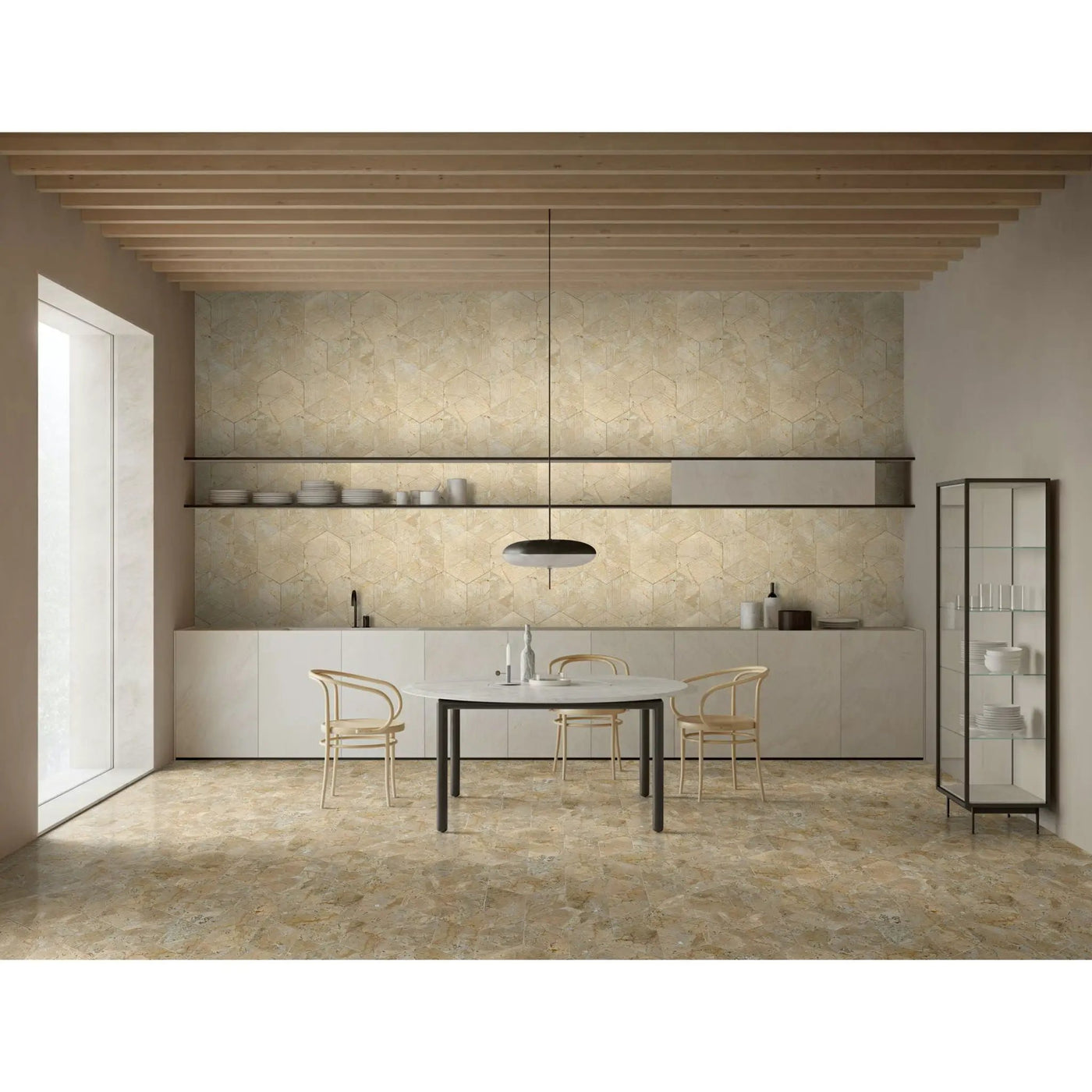 Hexagon Natural Marble Polished Tile For Wall And Floor (Set of 12) by HouseOfZazla