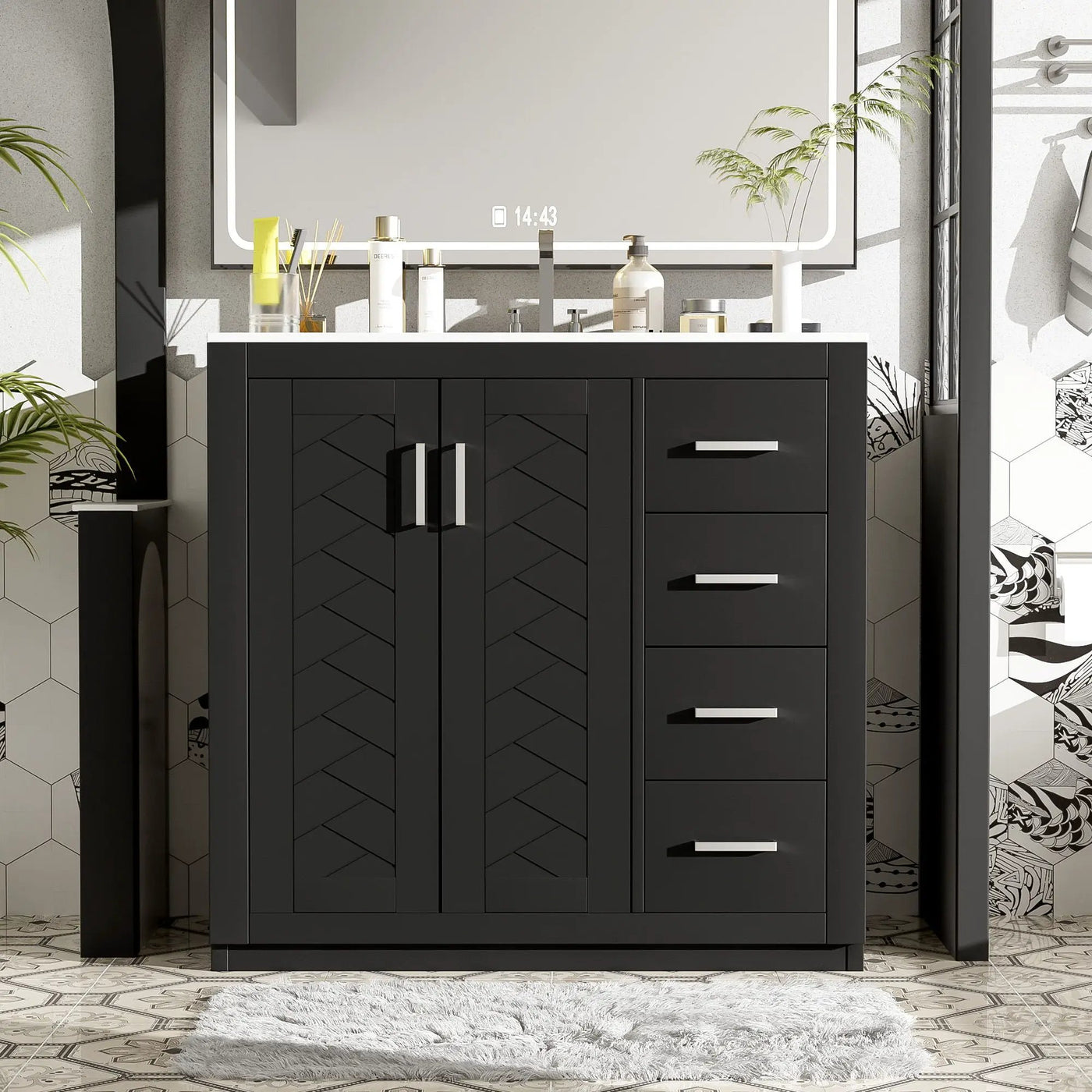 Retro Style Bathroom Vanity, 3 Drawers & Soft Closing Doors by HouseOfZazla
