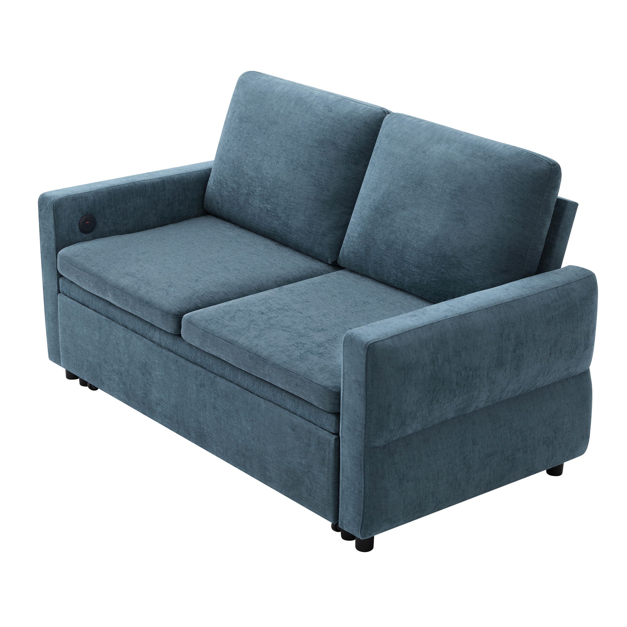 Convertible Sofa Bed Loveseat With Adjustable Backrest And USB Ports by HouseOfZazla