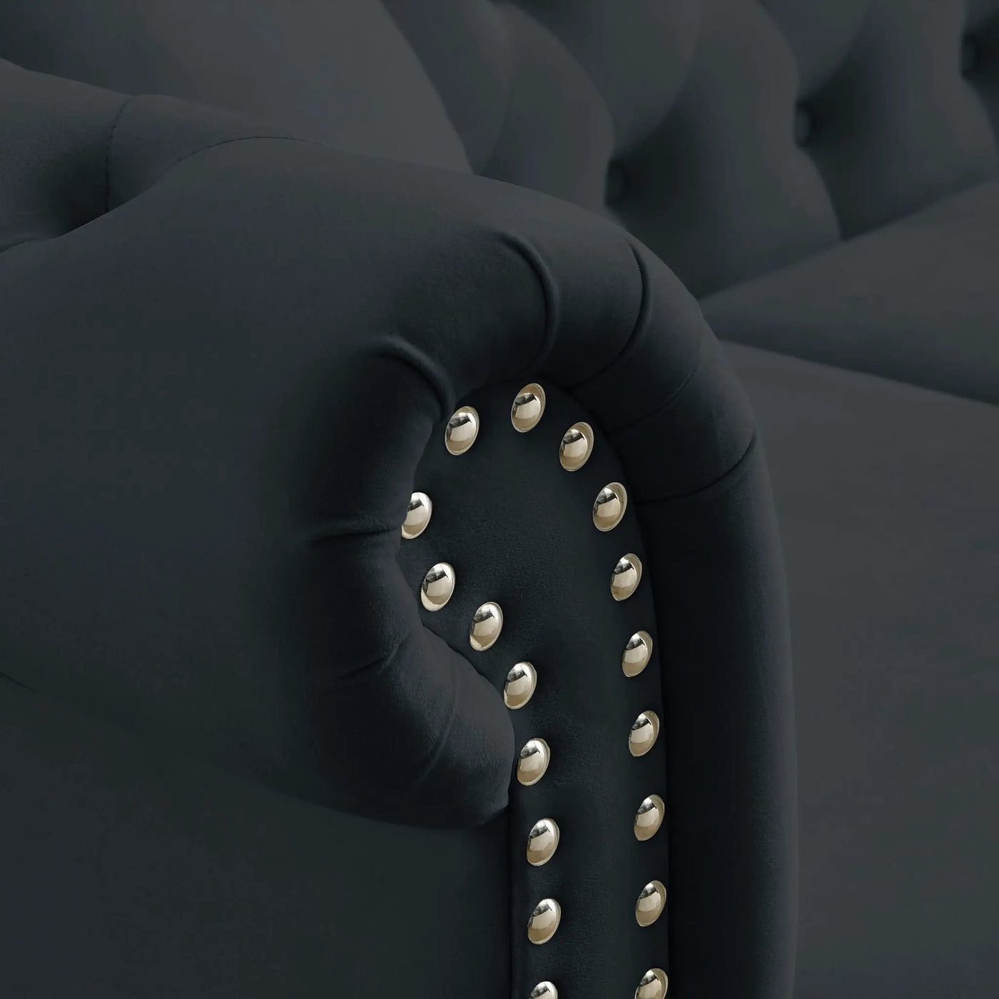 Chesterfield Sofa With Rolled Arms And Nailhead Trim by HouseOfZazla