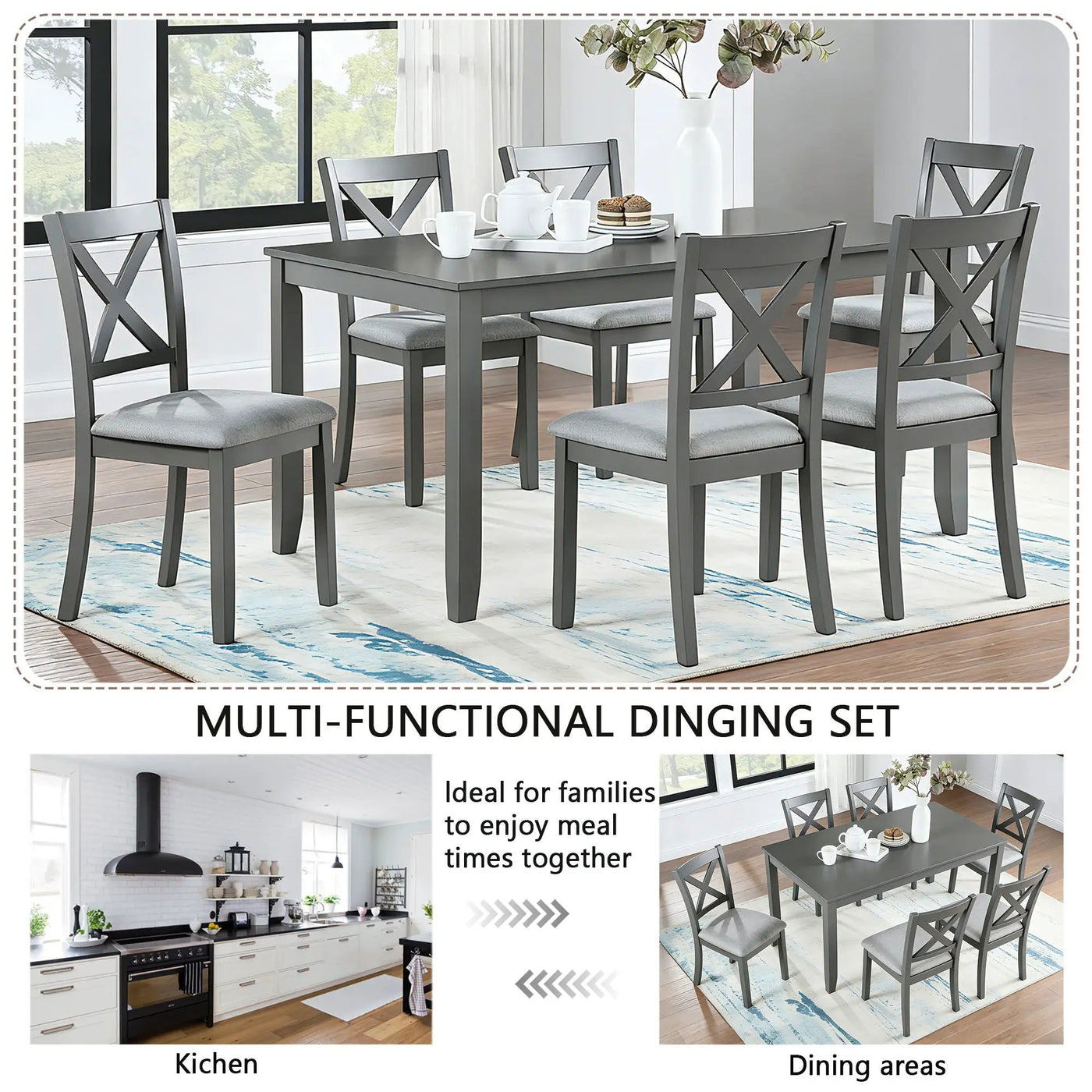Kitchen Dining Set, Rectangular Dining Table by Unique Piece Furniture