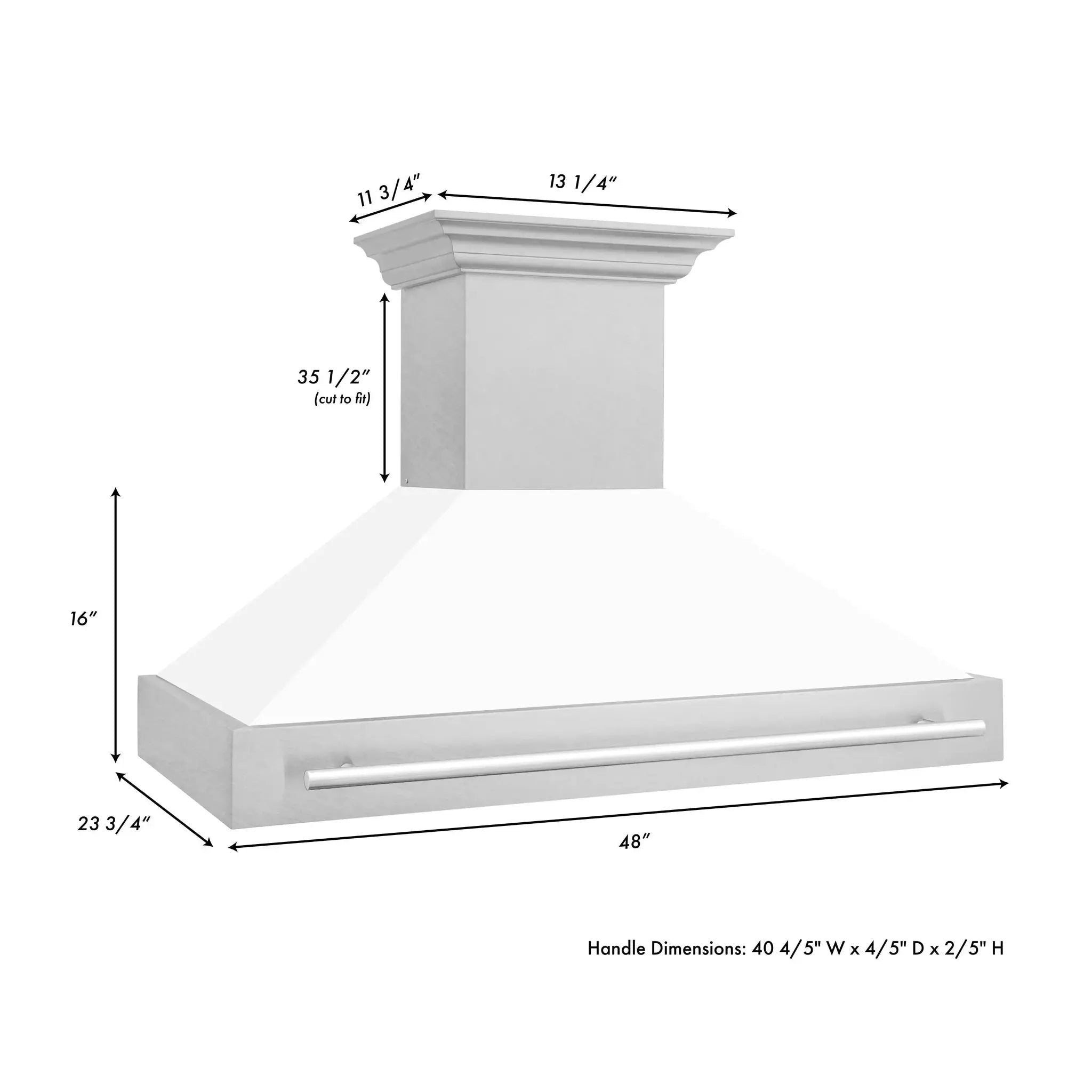 ZLINE 48" Autograph DuraSnow White Stainless Wall Range Hood 8654SNX-WM-48 by Farmhouse Kitchen and Bath