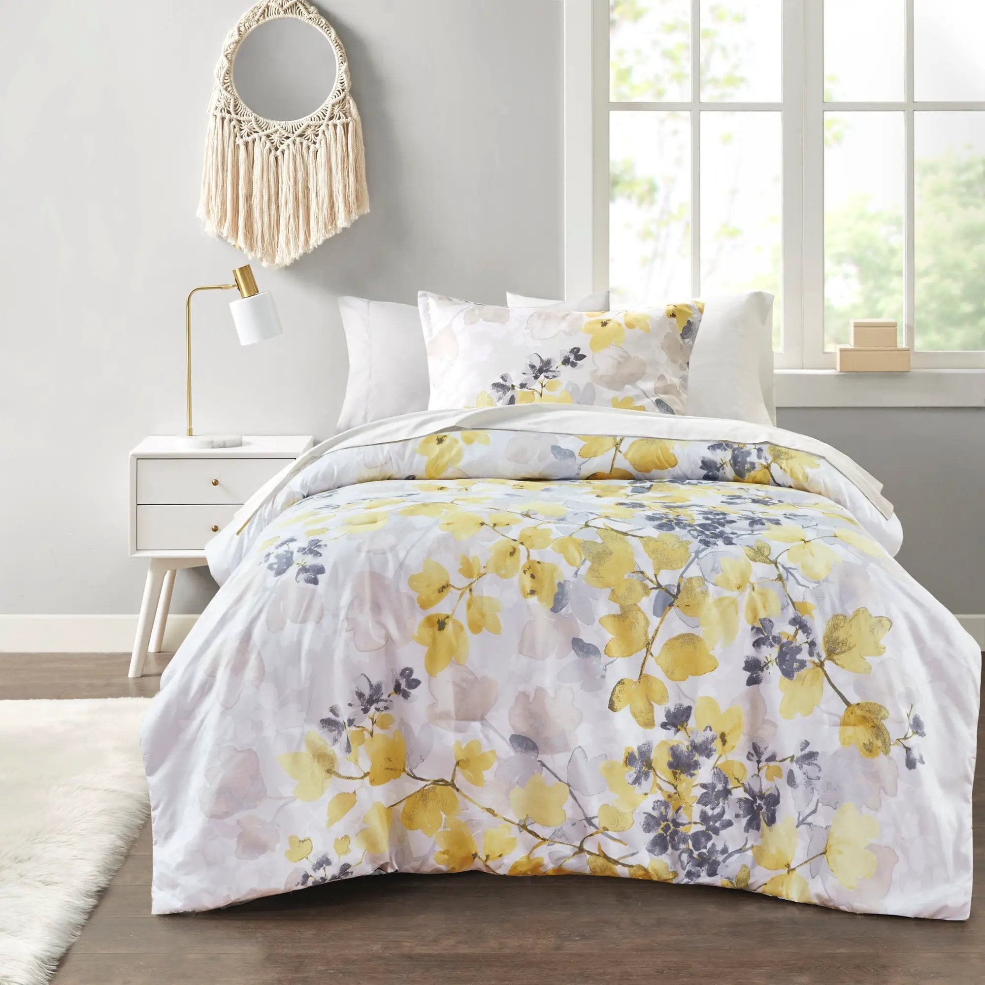 Comforter Set with Bed Sheets Yellow King by HouseOfZazla