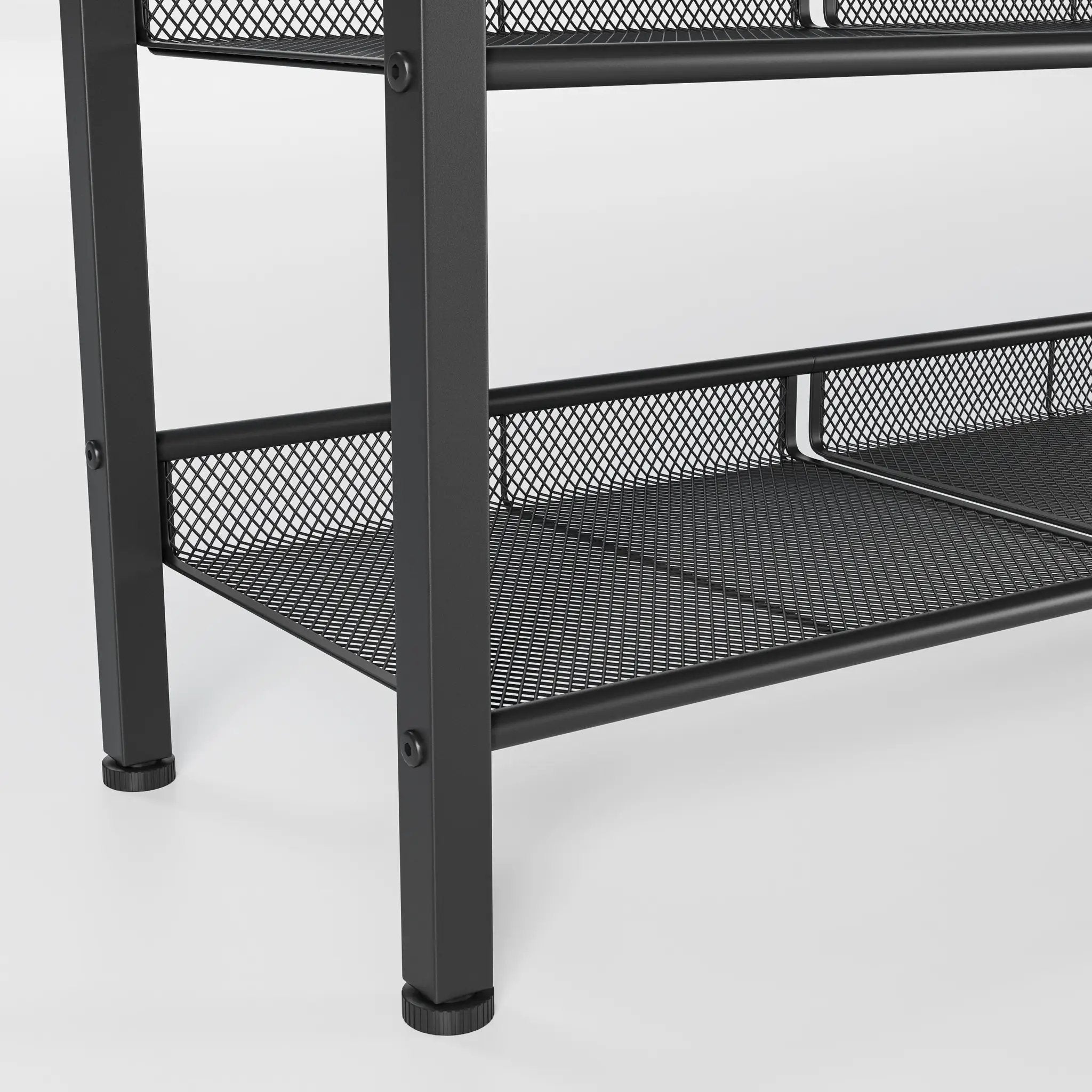 Industrial Shoe Rack with 4 Mesh Shelves by HouseOfZazla
