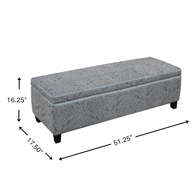 Indoor Jacquard Storage Ottoman Bench by HouseOfZazla