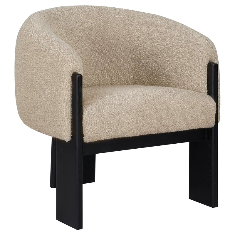 Valdez Boucle Upholstered Barrel Back Accent Chair Beige by Unique Piece Furniture
