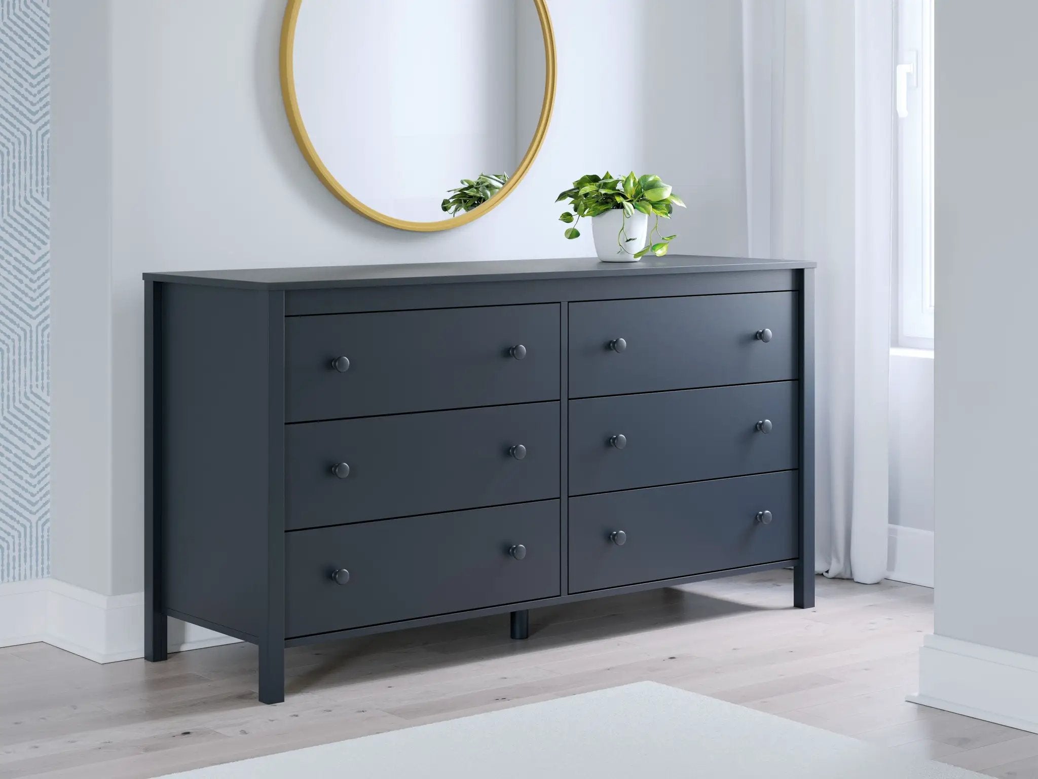 Simmenfort - Six Drawer Dresser - Navy Blue by Unique Piece Furniture